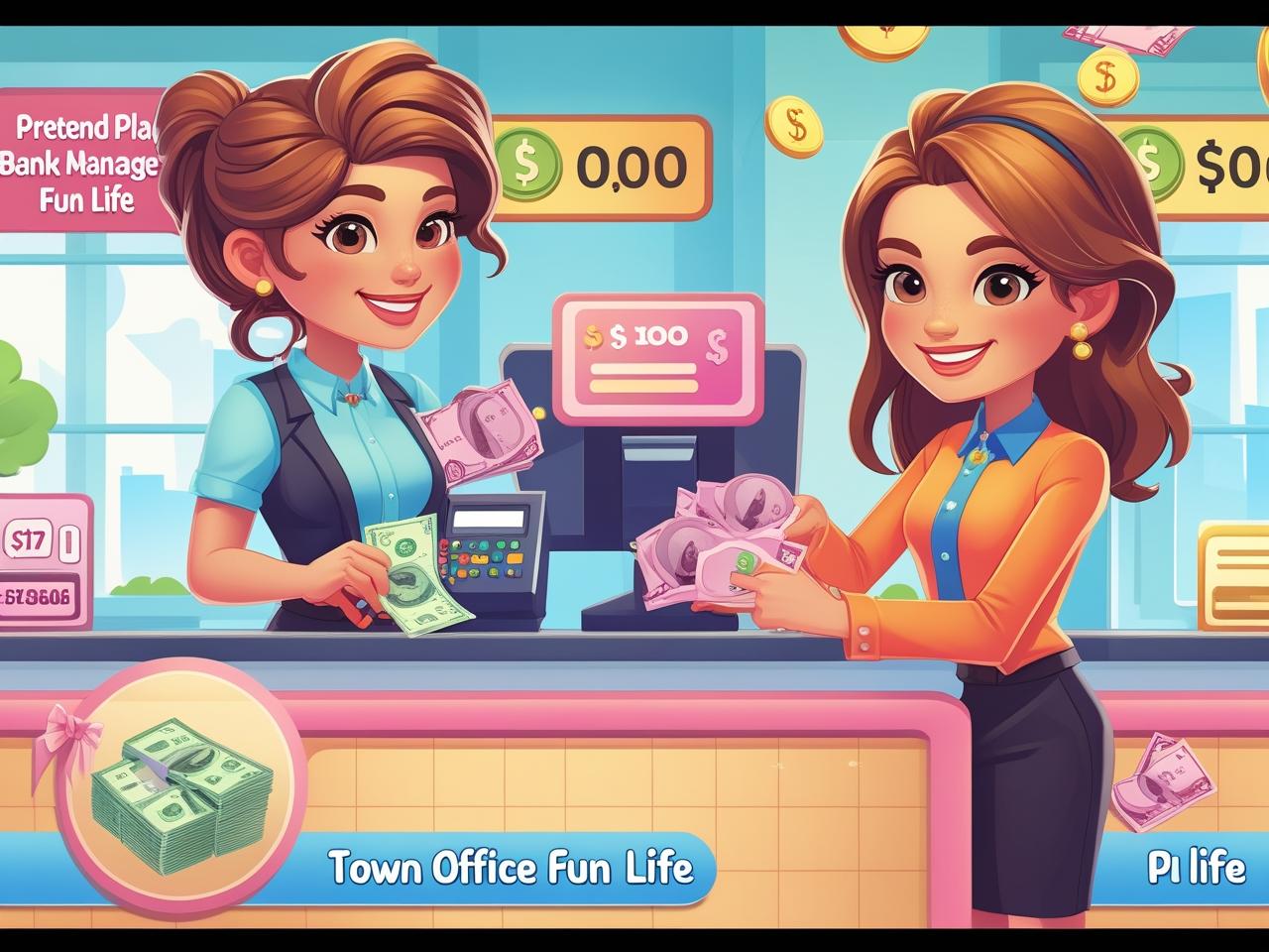 Pretend Play Bank Manager: Town Office Fun Life
