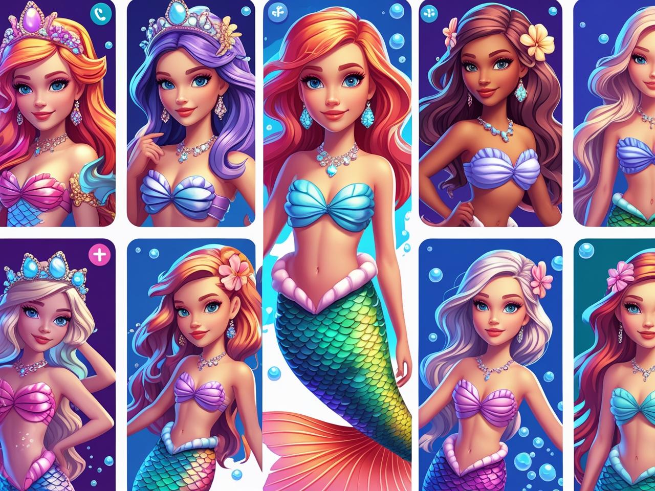 Mermaid Dress up & Makeover - Color by Number